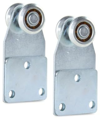 TENDAGGIMANIA Roulette Porte coulissante ANTI ROUILLE en Acier Galvanisé- Poulie à 2 Roulements Poids Supporté 35 KG MAX - Roues pour Rail Porte Coulissante, Toiles en PVC et Tissu- SET 2 PIECES