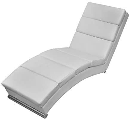 Hommdiy Relaxliege Kunstleder Chaiselongue Liegesessel Liege Ruhesessel Weiß