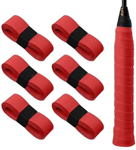 MEGAVOW 6 Stück Tennis Griffband Selbstklebend, Griffband Tennisschläger, Anti-Rutsch Badminton Griffband Saugfähig Griffband Badmintonschläger für Tennisschläger Badminton Squash Schläger