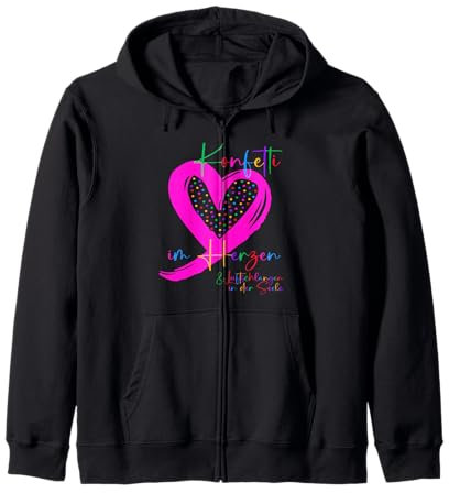 Konfetti im Herzen, Karneval Oberteil statt Kostüm Fasching Kapuzenjacke