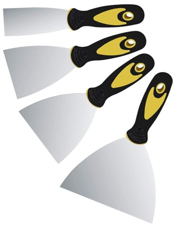 4 Pcs Wallpaper Scraper, 2, 3, 4, 5 Wallpaper Scraper Tool,Stainless Steel Paint Scraper Filling Putty Knife Set,Paint Tools for Wallpaper,Drywall,Finishing,Decals Plaster Scraping.
