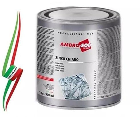 Generico VERNICE ZINCANTE A FREDDO ZINCO CHIARO PROTETTIVO PER ESTERNI 900 ml - 1 Kg MADE IN ITALY