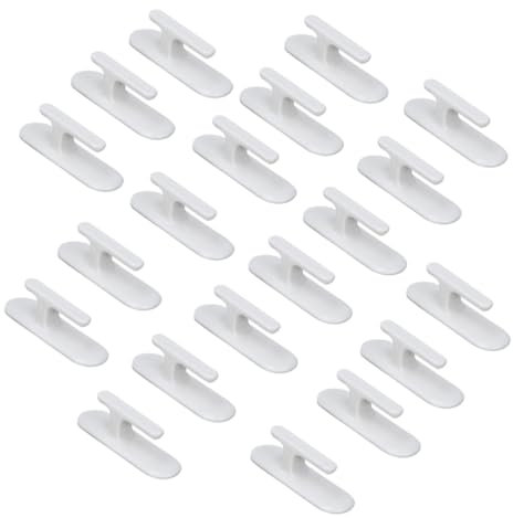 NUOBESTY 20pezzi Ganci Adesivi Bianchi Per Tende Supporto Muro Senza Chiodi Portata Accessori Moderni Per Soggiorno e Cucina