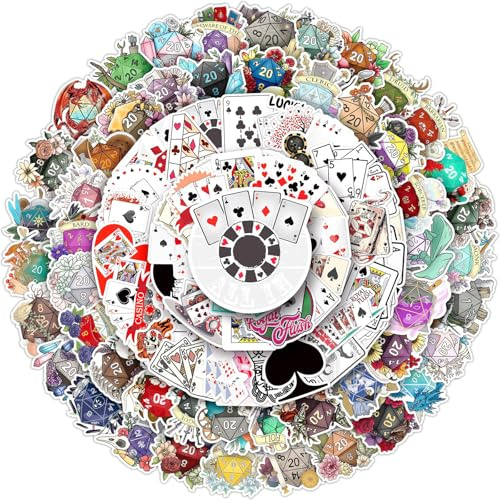 Huaxintoys Casino Poker Aufkleber, Blume Aufkleber, Würfel Wasserdicht Stickers für Fahrrad Koffer Helm Laptop Skateboard Auto Motorrad Gitarren Scrapbook (100 Stück)
