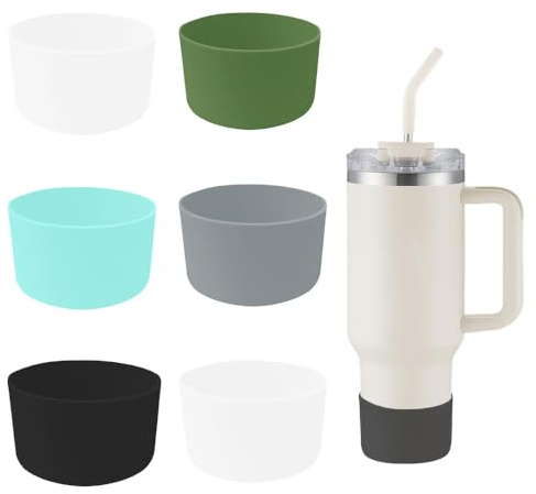 CZAKOMIX 6 Piezas Funda de Silicona para Vaso Stanley, Funda de Silicona para Botella de Agua, Funda de Fondo para Botella de Viaje en Coche, para botella (6 colores)