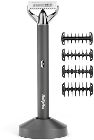 BaByliss Tondeuse barbe et rasoir électrique X-Blade, NOUVEAUTÉ 2025, Lames ultra-aiguisées, Tête flexible à 50°, 4 sabots de 1 à 5mm, Sans fil batterie lithium, 100% Waterproof, OT996E