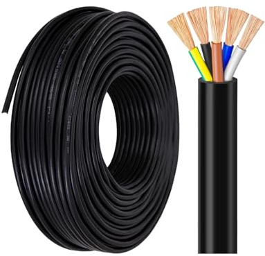 Cavo Elettrico Flessibile A 5 Conduttori Calibro 20/18/16, Cavo Di Alimentazione In Rame Puro Certificato CE For Linee Di Segnale, Linee Interne Di Apparecchiature, Elettrodomestici(2.5mm²)