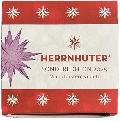 Generisch Limitierter Sonderedition 2025 - Herrnhut Stern - Miniaturstern - Violett - Größe: 8cm - inkl. LED Licht und 3 Meter Kabel, OHNE Netzteil