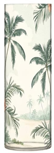 Ewusp Tropical Palm Trees Vase for Flower Bouquet Modern & Decorative Plastic Flower Vase Cylinder Shape Bottle for Centerpieces Living Room, Kitchen, Office, Wedding