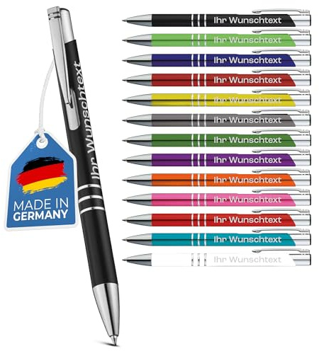 Generisch Kugelschreiber mit Gravur [LASERGRAVUR] - Personalisierter Stift als Werbegeschenk | Hochwertiger Kugelschreiber | Für Firmen & als Geschenk | Weiß 25 Stück | Made in Germany