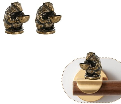 Cat Hinge Head, Decorative Toppers - Vintage Door Hinge Magnets, 2024 Bronzed Cat Gargoyles, Home Decoration (Groundhog 3)