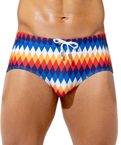 Casey Kevin Bañador Hombre Slip de Natación Estampado Bañadores Hombre Secado Rápido para Vacaciones, Playa, Piscina, Deportes Acuáticos, XL