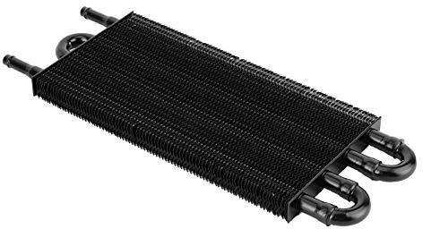 Fawfose Enfriador de Aceite de Transmisión Radiador de Aceite de Aluminio Anodizado de Alta Resistencia para Accesorios de Automóviles Apto para Todos los Vehículos Negro