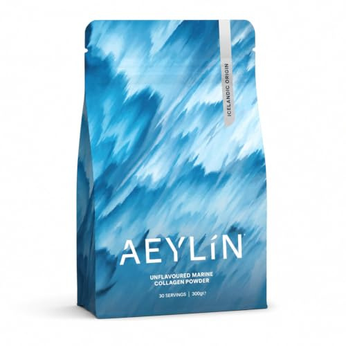 AEYLÍN Marine Collagen Powder 300g | Wild Caught Icelandic Cod | 10,000mg Hydrolysed Type 1 Collagen Peptides | Halal & MSC Certified | Collagen Supplements for Women | Skin, Hair, Nails & Joints