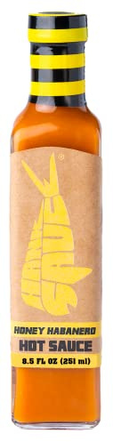 Honey Habanero Hot Sauce by Hank Sauce - Habanero/Cayenne Blend Infused with Honey, Fresh Garlic & Herbs - Multipurpose Craft Hot Sauce - Gluten Free - 8.5 fl oz (Pack of 1)