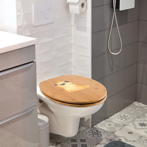 Mr. & Mrs. Panda Motiv WC Sitz Mops Krone - Geschenk, Toilette, kinderlos, Klobrille, Hundeliebe, königlich, Hunderasse, Toilettendeckel, lustig,
