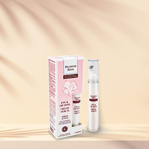 Biofresh Diamond Rose Eye & Lip Zone Cream Serum Triple Active mit Rose Alba Öl und Diamantpuder, 15 ml