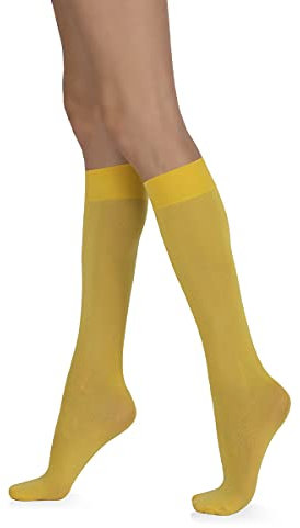 Sarah Borghi Gambaletto Green 40 den in Microfibra con Filati Ecosostenibili Taglia Unica – Made in Italy (Girasole)