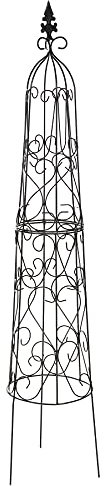 RUDDINGS WOOD Metal Garden Obelisk Climbing Plant Support Pyramid Frame Vintage Style Fleur De Lys