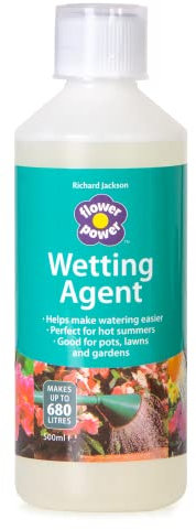 Richard Jackson Flower Power Wetting Agent, Helps Plants and Grass Absorb Water & Nutrients Easily, Makes Up To 680l, Water Saving Summer Treatment for Lawns, Hanging Baskets & Pots - 500ml Bottle