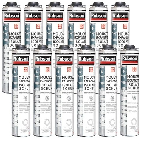 Lot de 12 Mousses expansive RUBSON WhiteTeq pistolable 750ml - Isolation thermique et phonique
