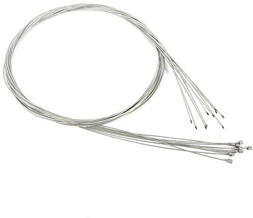 Dingln Cables de Freno para Bicicleta, 10pcs, 2M, Acero Galvanizado, Plata, Físicos, 1 Paquete