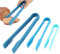 Pinze multifunzionali in silicone 3 pezzi, pinze per alimenti in plastica che servono pinze per pane Utensili da cucina (blu)