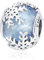 Schneeflocken-Charms, passend für Pandora-Armband, Halskette, Sterlingsilber, blauer Kristall, Weihnachtsanhänger