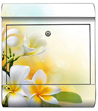 motivX-Ideenwerkstatt Briefkasten Kombi Wandbriefkasten mit Motiv Weiße Blume
