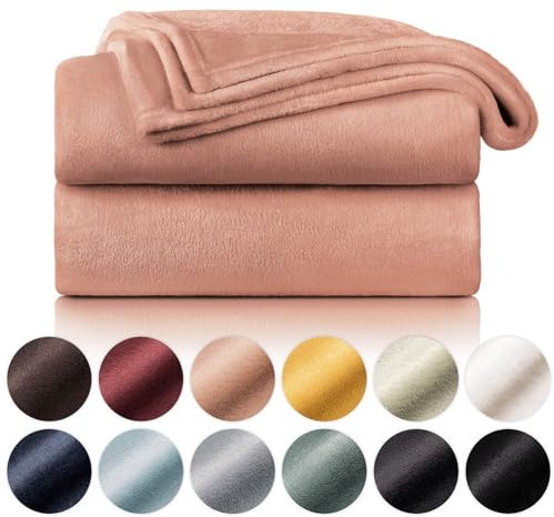 Blumtal Fleecedecke 270x230 cm - Oeko-TEX zertifizierte Kuscheldecke - Wohndecke 270x230 cm - weiche Decke Couch als Wohn- & Kuscheldecke Rosa - Tagesdecke Rosa - Decke Rosa 270x230 - Rosa Decke