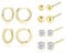 ALEXCRAFT Ohrringe Gold, Creolen Kleine Ohrstecker Ohrringe Gold Set, 6Paar 14K Vergoldete 925 Silber Ohrstecker mit Zirkonia, Huggies Schlafen Piercing Kreolen Creolen Gold Ohrringe für Damen Frauen