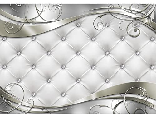 Runa Art Fototapete Lederoptik Modern Vlies Wohnzimmer Schlafzimmer - Made in Germany - 308 x 220 cm Grau 9376010c