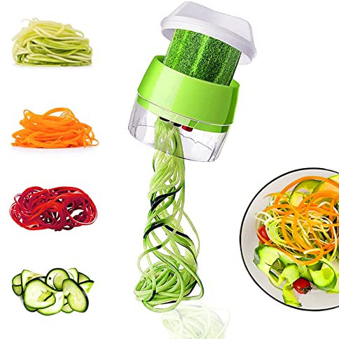 Spiralizer, 4-in-1 Handheld Vegetable Chopper, Suitable for Shredding, Slicing Vegetables and Fruits