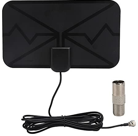 TV Antenna, 25dB Black 170-240MHz 470-860MHz High Gain Signal Receiver, Indoor HD Digital TV Antenna Fit for Significant Signal Enhancement