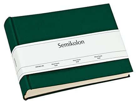 Semikolon 363974 Album Classic Small - 21,5 x 16 cm - 80 Seiten cremefarben, für 10 x 15 Fotos - forest grün