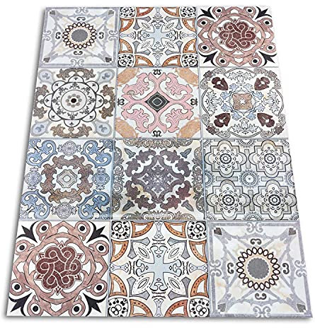 SparrowFloor Teppich 200x152cm Vinyl-Boden Vinyl-Teppich PVC Küchenmatte Bodenschutz in der Küche Schlichte Matte Modernes Zuhause - Vintage Fliesen