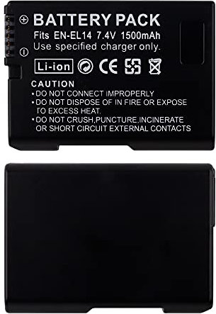 E-yiiviil Batterie de rechange EN-EL14 compatible avec Nikon D5500 D5600 D5300 D5200 D3300 D3200 P7700 1500 mAh (une pièce).