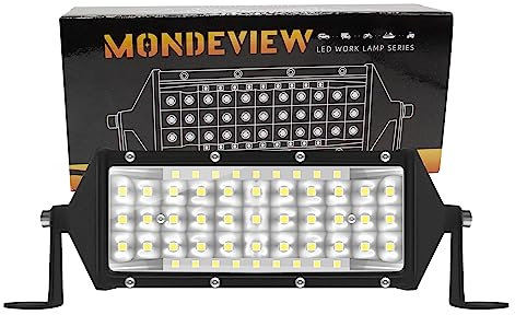 MONDEVIEW 8 LED Arbeitsscheinwerfer 25W 5000LM Scheinwerfer 9-30V COB Chip 5 Reihen Spotlicht + Flutlicht LED Zusatzscheinwerfer IP67 Wasserdicht für 4x4 Traktor Offroad SUV UTV ATV Truck