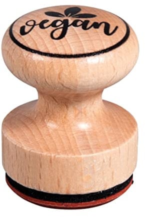 Rayher Stempel Holz „vegan“, rund, 3 cm ø, Motivstempel Holz, Holzstempel, Butterer Stempel, Rundstempel, 29236000