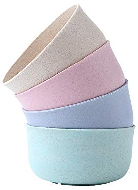 Yicare Cereal Bowl Sets 4 Unbreakable Large Cereal Bowls 24 OZ Plastic Lightweight Drop-Resistant Dishwasher Microwave Safe for Salad Soup Noodle