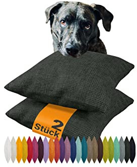 npluseins 2er Pack Kissenhüllen mit Struktur-Muster - Polsteroptik 617.767, 1 Pack (2 Stück) - Kissenhüllen 40 x 60 cm, anthrazit
