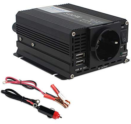 Convertisseur 12v 220v,Convertisseur Pur Sinus 500W / 1000W DC à AC convertisseur de Puissance DC 12V 220V AC Voiture onduleur Automatique Transformateur avec Double USB Adaptateur Voiture UE Socket