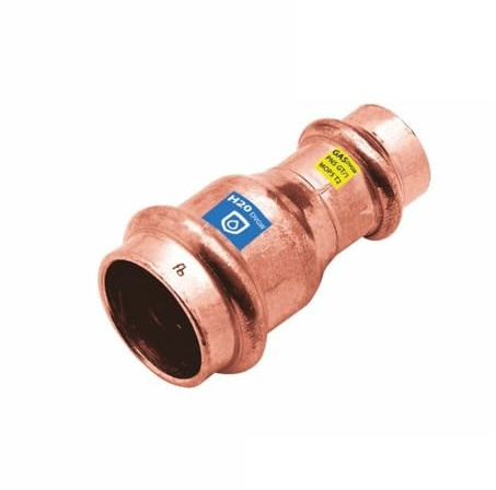 Sanpro Fittings - Pressfitting Reduzierung - Reduzierstück, Größe V 22 - Abgang V 18 (Pressfitting Kupfer Gas Wasser Trinkwasser Heizung Sanitär Fitting Kupferleitung)