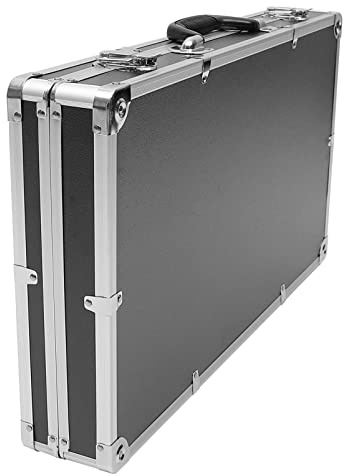 DOITOOL Werkzeugkoffer aus Aluminium Flightcase mit Schaumstoffpolsterung Abschließbarer Werkzeugkasten Tragbarer Tragekoffer für Messgeräte (580 X 320 Mm X 90 Mm Grau)