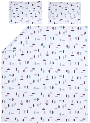 MEYCO Home Bettwäsche 200x200/220cm inkl. Kopfkissenbezug Shapes Lilac | 100% Baumwolle - Oeko Tex zertifiziert - weich - atmungsaktiv - waschbar & trocknergeeignet