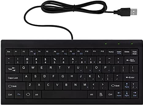 CUQI Mini Keyboard, Small Wired Keyboard 82 Scissor Keys, USB Interface Compact Keyboard for Android, Windows PC, Laptop, Raspberry Pi, Windows 10/8/7