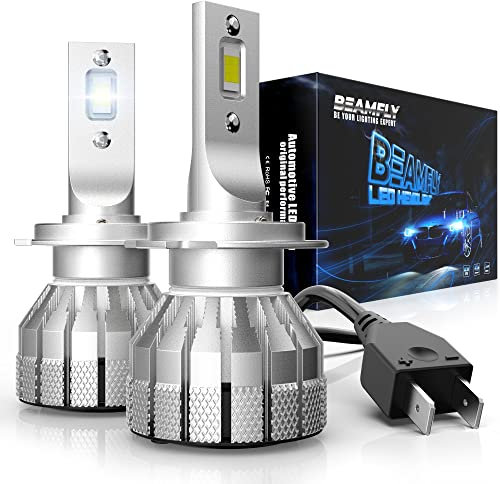 BEAMFLY Bombillas H7 LED 18000LM, Lampara Faros Delanteros Coche, Kit de Conversión Halógena 12V, 6000K Luces Blancas