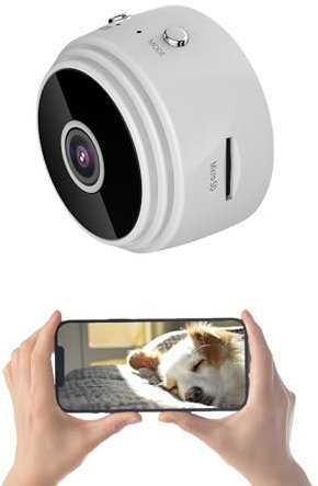 A9 Telecamere di Sorveglianza e Sicurezza, Mini Telecamera Domestica 1080P HD con Cover Posteriore Magnetica, Telecamera Interna Compatta per Cortile Home Office