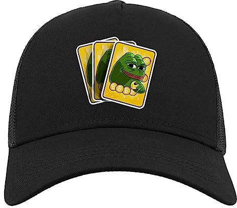 Very Rare Crypto Pepe Bitcoin Cards Halbmaschige Trucker-Cap-Baseballmütze aus Baumwolle Schwarz