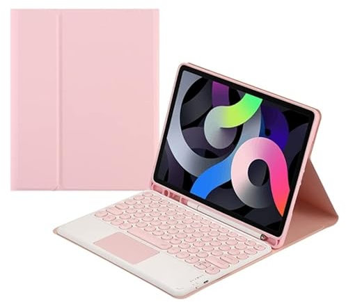 Accessori per tablet Custodia in pelle tastiera Bluetooth rotonda con slot a penna e touchpad per Samsung Galaxy Tab A7 10.4 2020